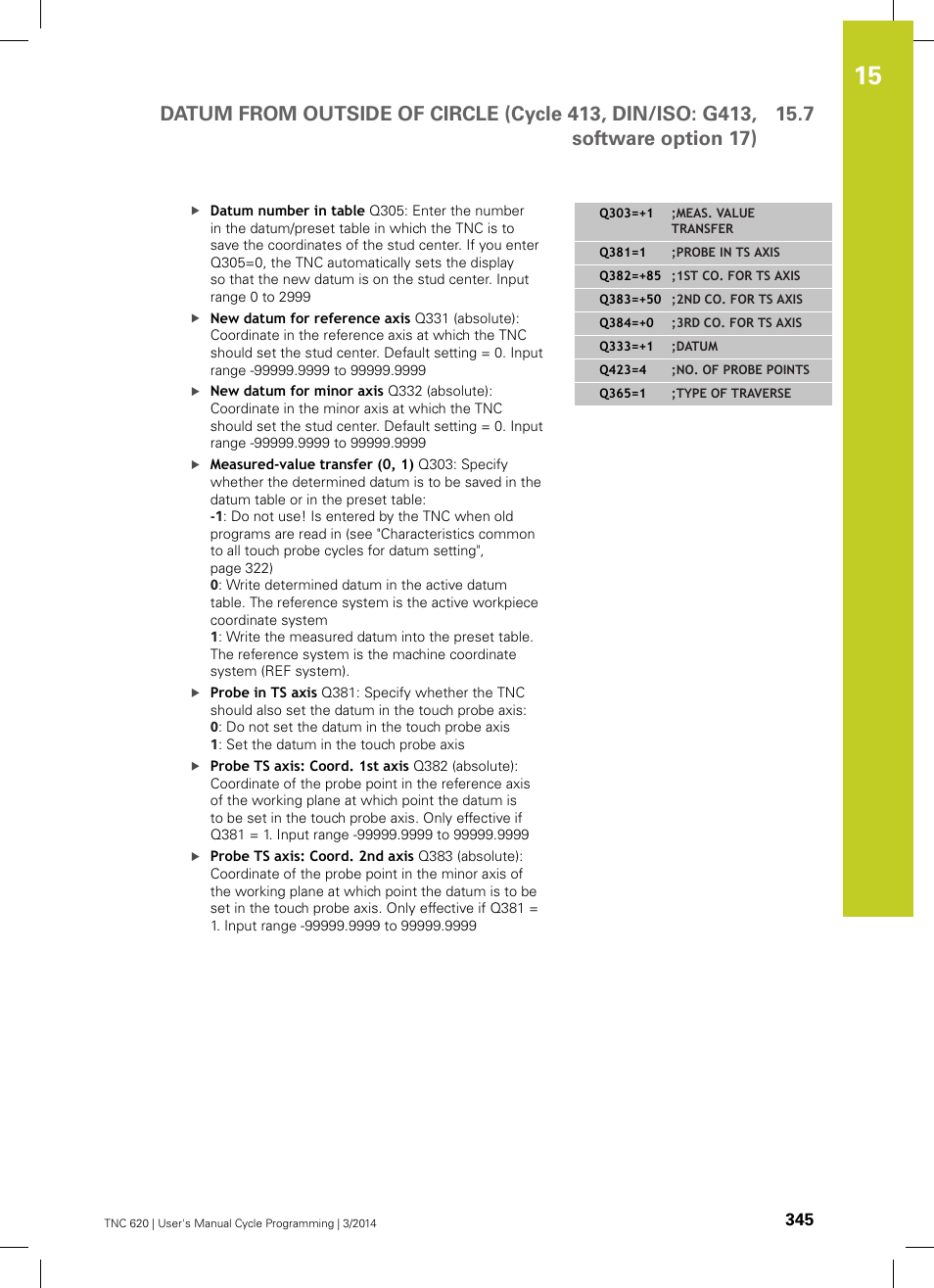 HEIDENHAIN TNC 620 (81760x-01) Cycle programming User Manual | Page 345 / 488
