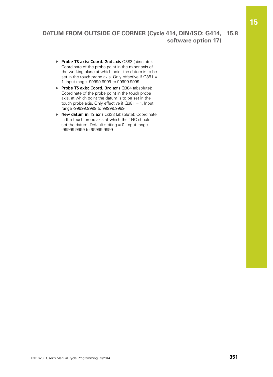 HEIDENHAIN TNC 620 (81760x-01) Cycle programming User Manual | Page 351 / 488
