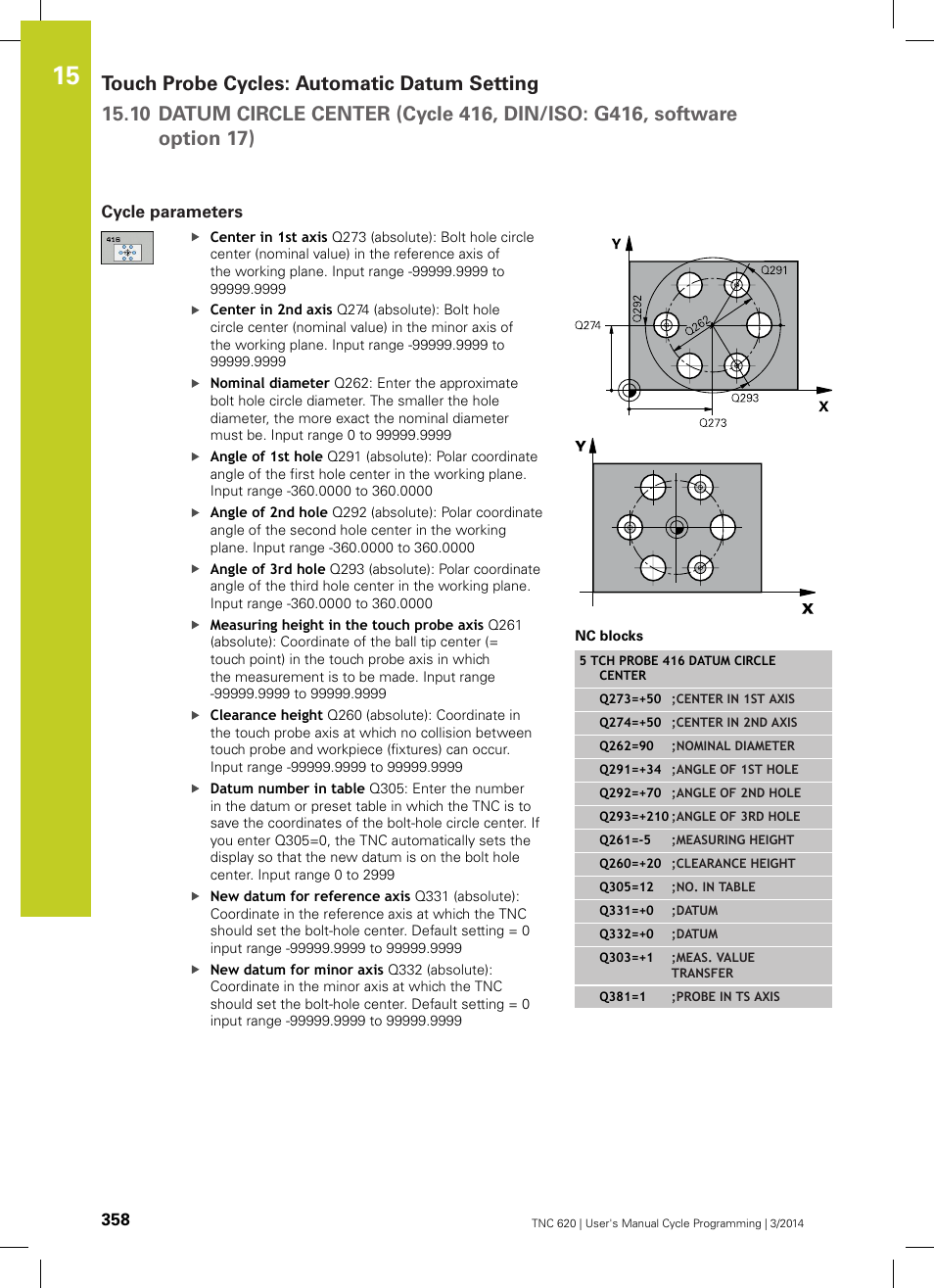 Cycle parameters | HEIDENHAIN TNC 620 (81760x-01) Cycle programming User Manual | Page 358 / 488