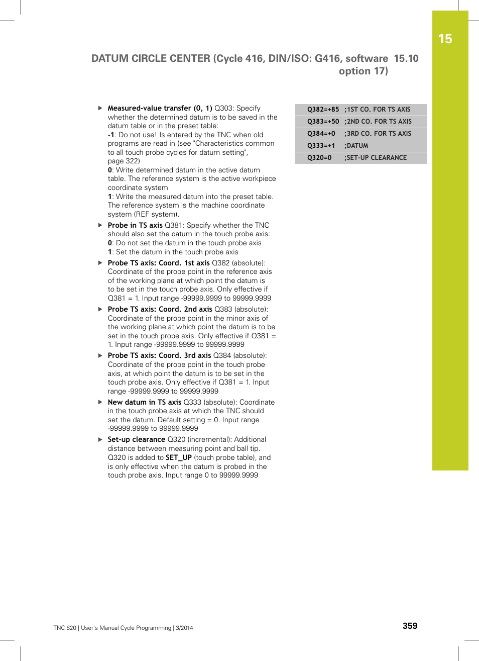 HEIDENHAIN TNC 620 (81760x-01) Cycle programming User Manual | Page 359 / 488
