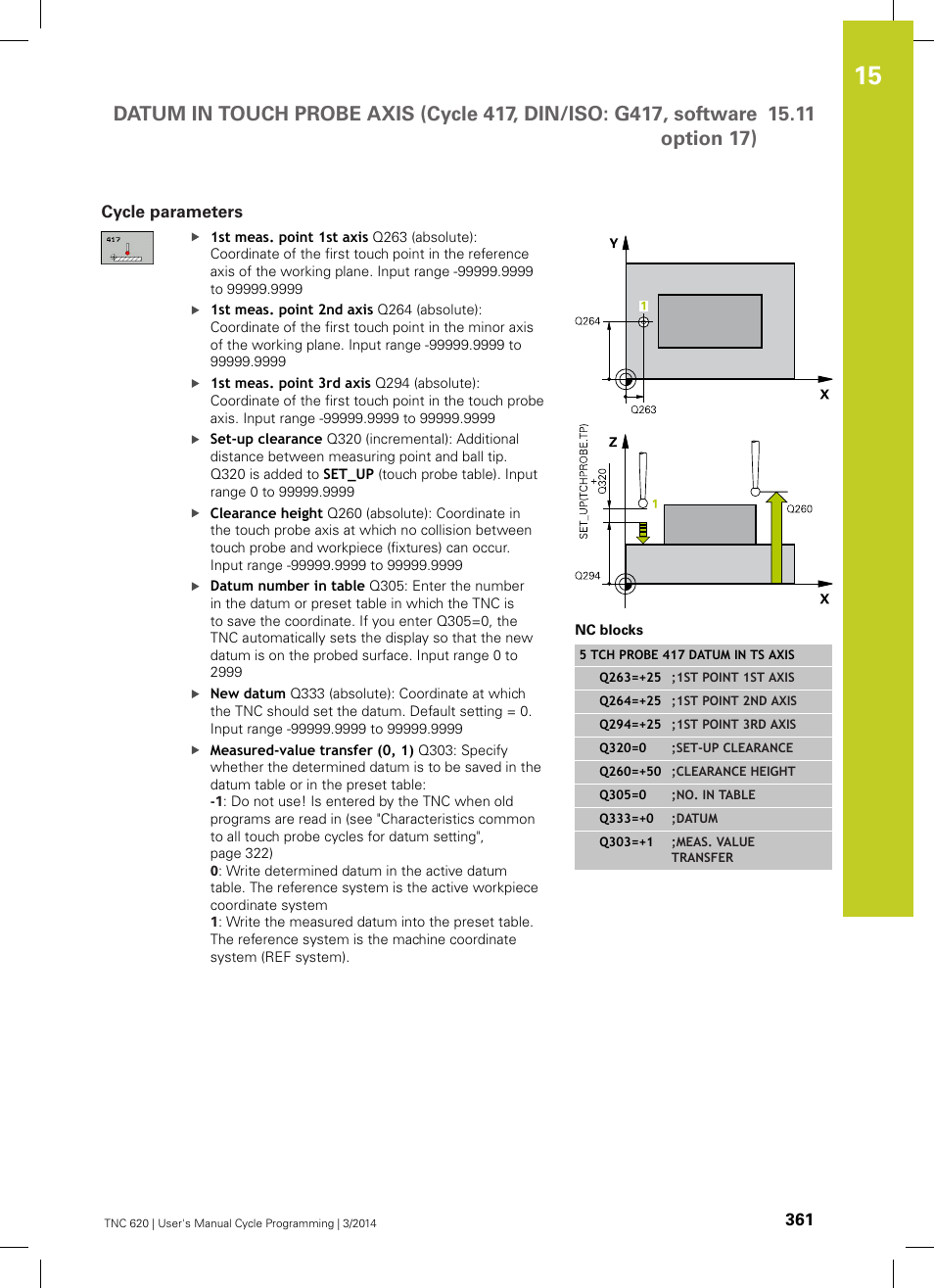 Cycle parameters | HEIDENHAIN TNC 620 (81760x-01) Cycle programming User Manual | Page 361 / 488