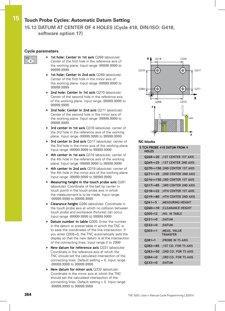 Cycle parameters | HEIDENHAIN TNC 620 (81760x-01) Cycle programming User Manual | Page 364 / 488