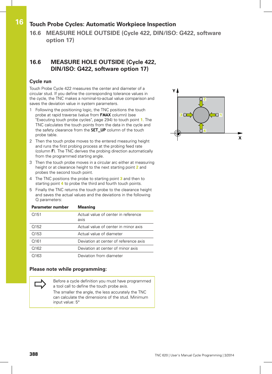 Cycle run, Please note while programming | HEIDENHAIN TNC 620 (81760x-01) Cycle programming User Manual | Page 388 / 488