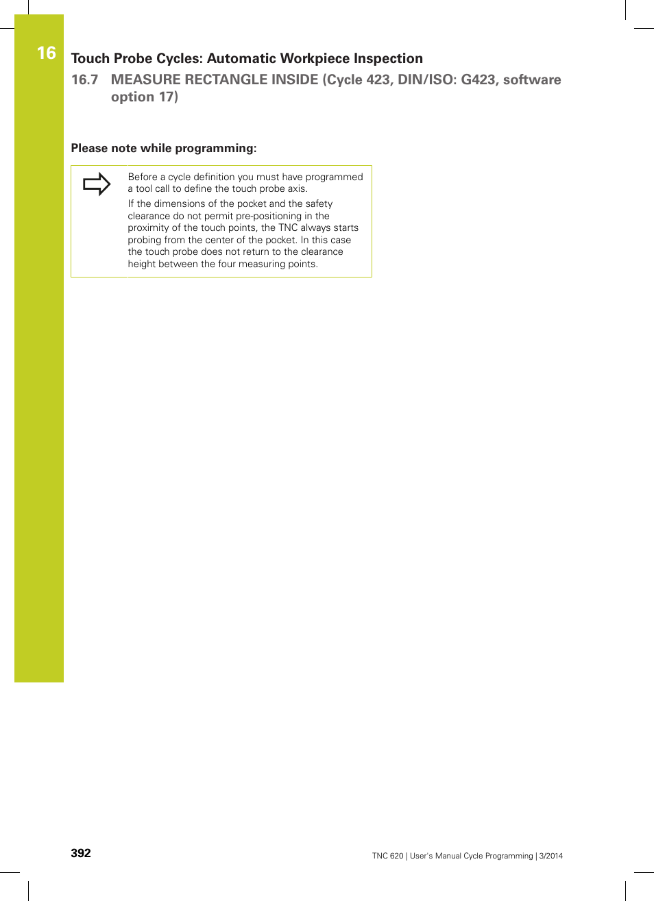 Please note while programming | HEIDENHAIN TNC 620 (81760x-01) Cycle programming User Manual | Page 392 / 488