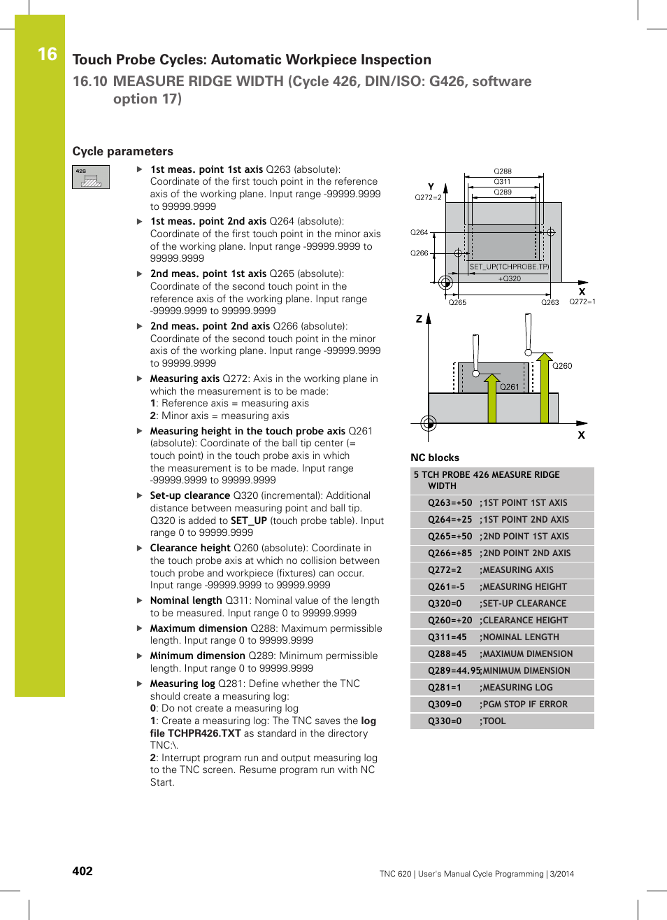 Cycle parameters | HEIDENHAIN TNC 620 (81760x-01) Cycle programming User Manual | Page 402 / 488