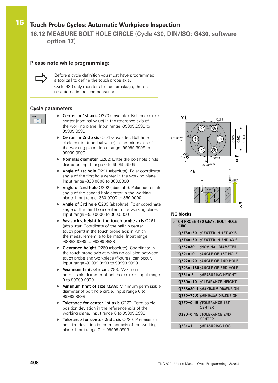 Please note while programming, Cycle parameters | HEIDENHAIN TNC 620 (81760x-01) Cycle programming User Manual | Page 408 / 488