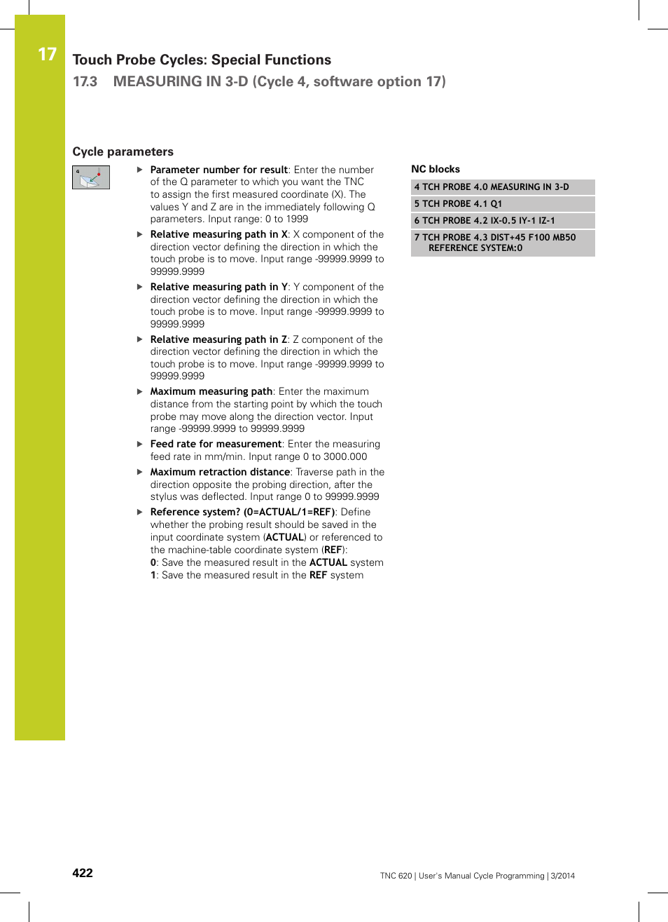 Cycle parameters | HEIDENHAIN TNC 620 (81760x-01) Cycle programming User Manual | Page 422 / 488