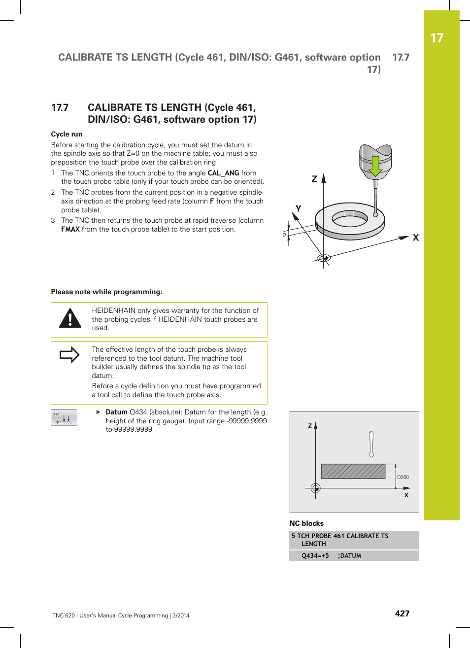 HEIDENHAIN TNC 620 (81760x-01) Cycle programming User Manual | Page 427 / 488