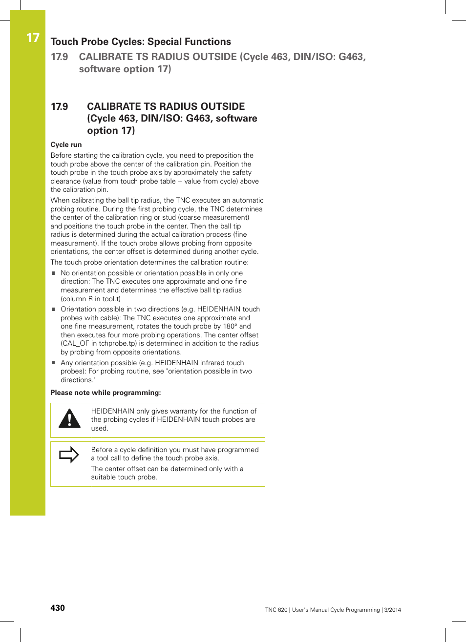 HEIDENHAIN TNC 620 (81760x-01) Cycle programming User Manual | Page 430 / 488