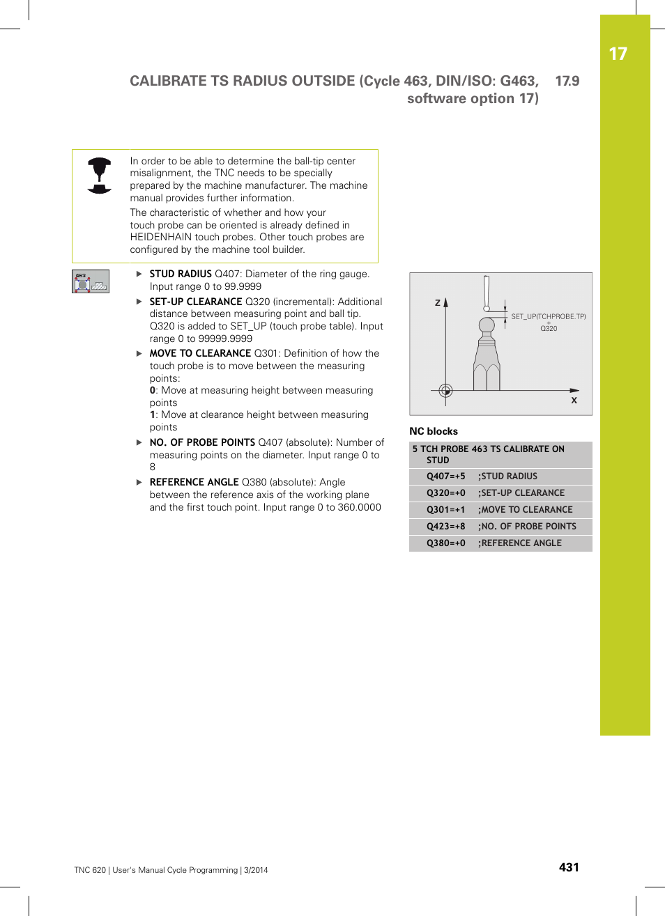 HEIDENHAIN TNC 620 (81760x-01) Cycle programming User Manual | Page 431 / 488