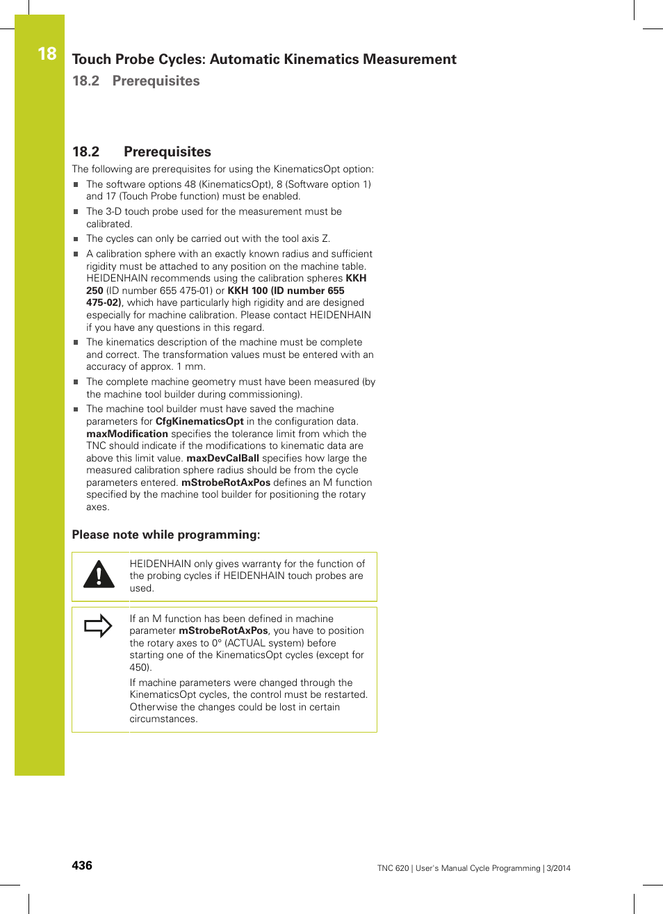 2 prerequisites, Please note while programming, Prerequisites | HEIDENHAIN TNC 620 (81760x-01) Cycle programming User Manual | Page 436 / 488