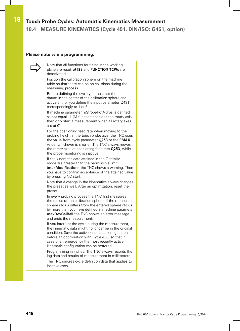 Please note while programming | HEIDENHAIN TNC 620 (81760x-01) Cycle programming User Manual | Page 448 / 488