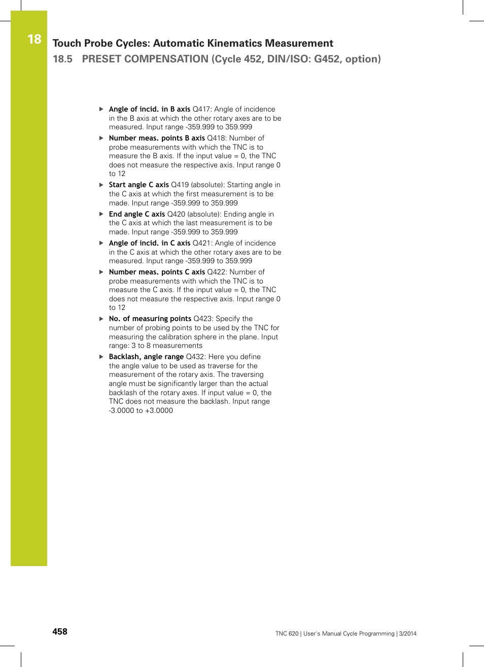 HEIDENHAIN TNC 620 (81760x-01) Cycle programming User Manual | Page 458 / 488