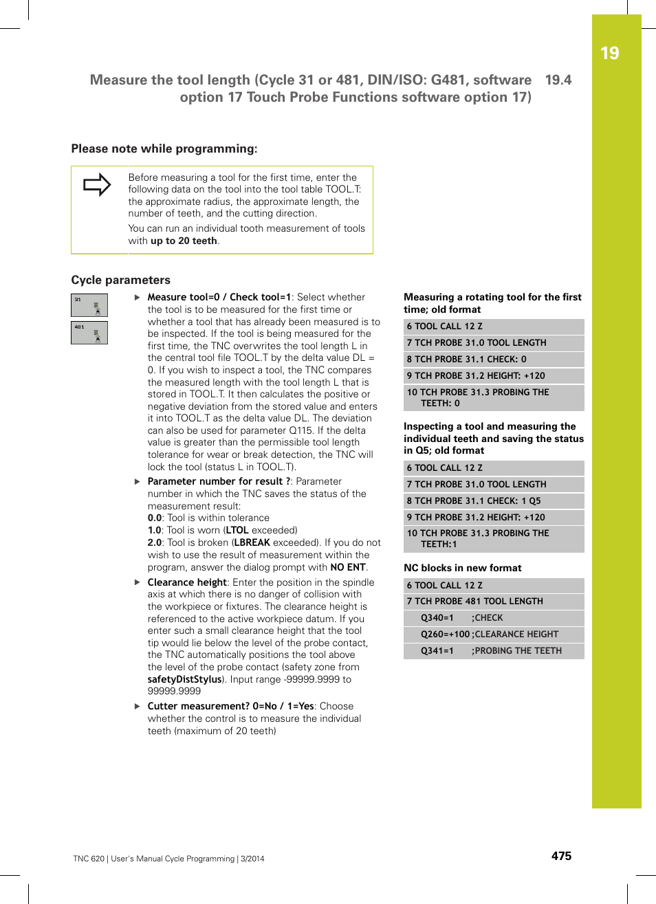 Please note while programming, Cycle parameters | HEIDENHAIN TNC 620 (81760x-01) Cycle programming User Manual | Page 475 / 488