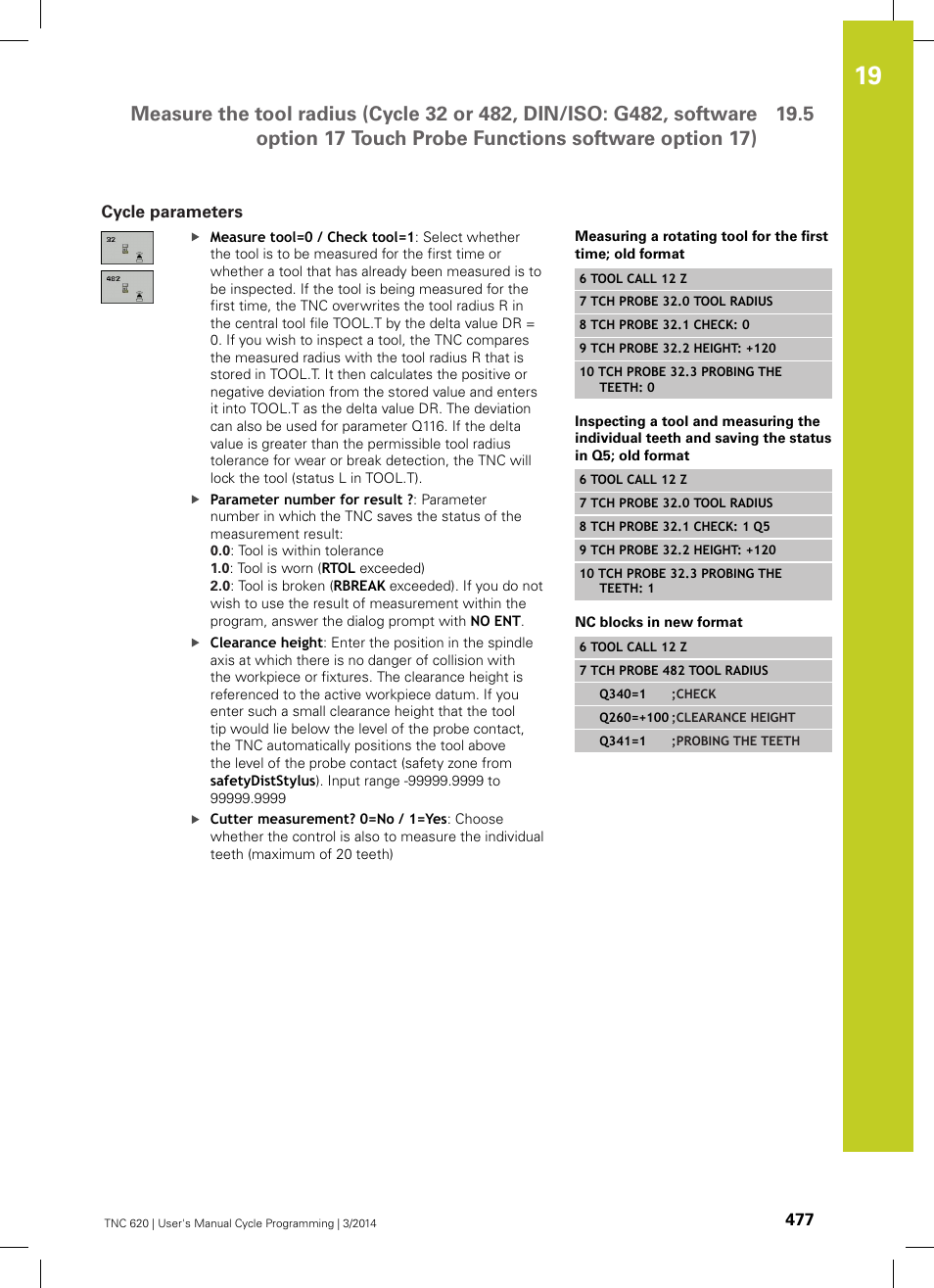 Cycle parameters | HEIDENHAIN TNC 620 (81760x-01) Cycle programming User Manual | Page 477 / 488