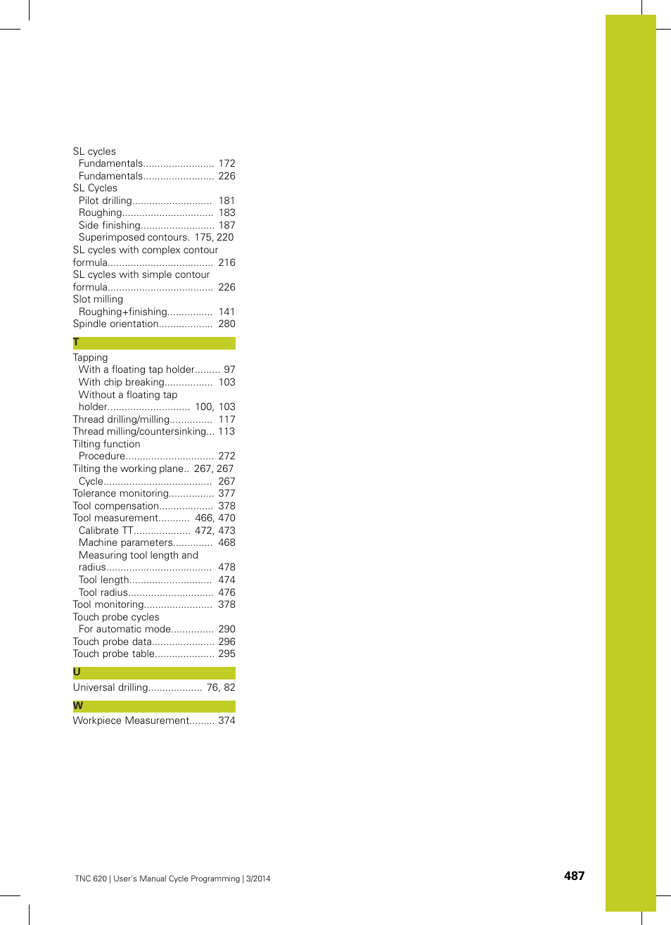 HEIDENHAIN TNC 620 (81760x-01) Cycle programming User Manual | Page 487 / 488