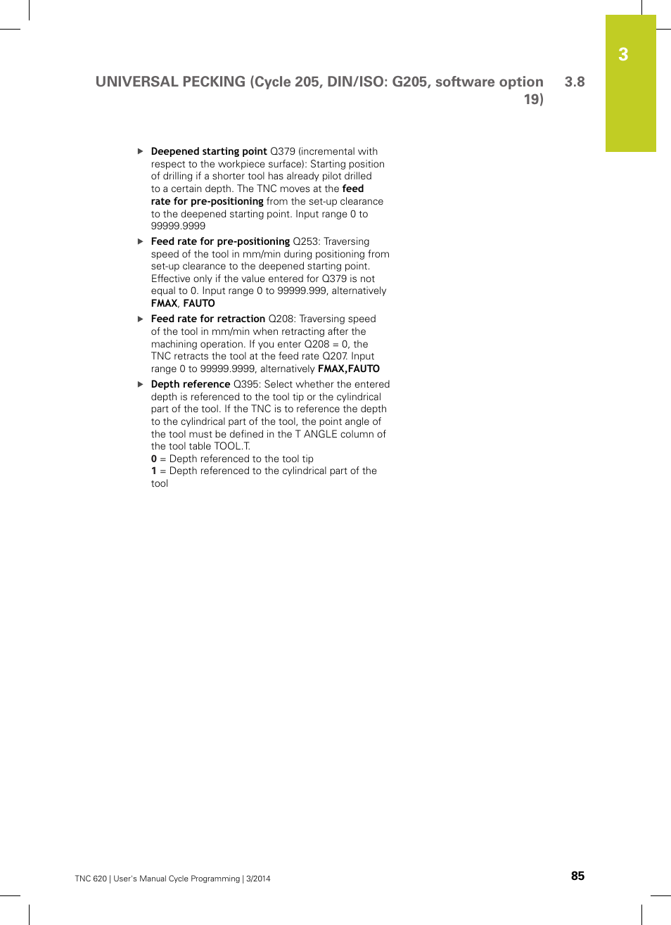 HEIDENHAIN TNC 620 (81760x-01) Cycle programming User Manual | Page 85 / 488