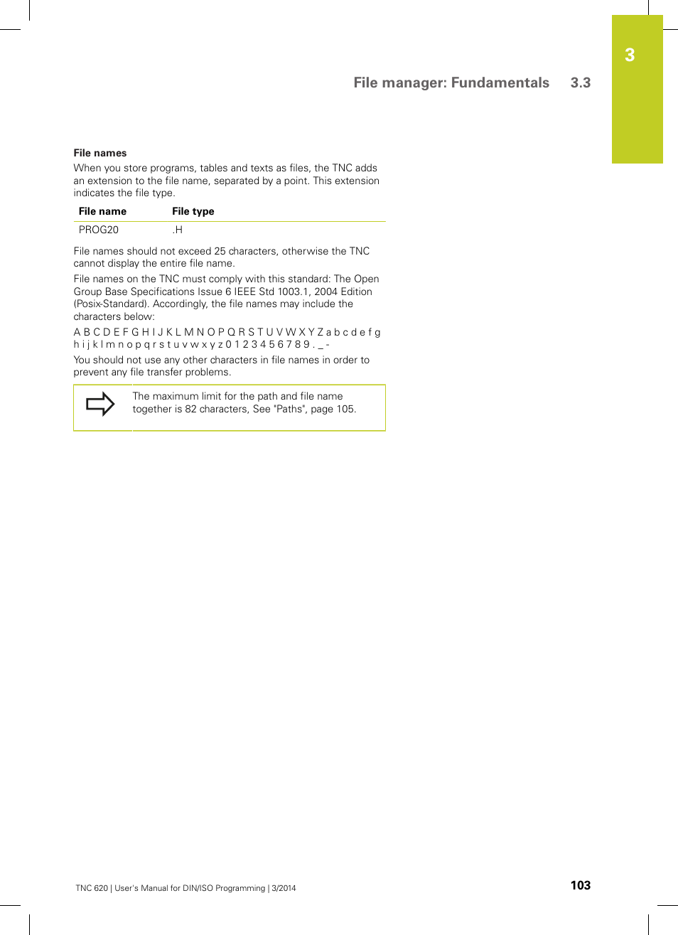 File manager: fundamentals 3.3 | HEIDENHAIN TNC 620 (81760x-01) ISO programming User Manual | Page 103 / 584
