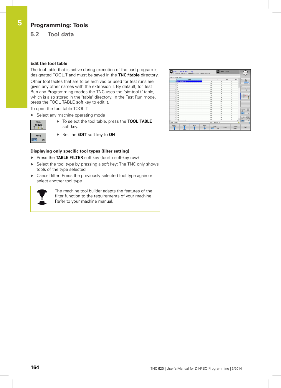 Programming: tools 5.2 tool data | HEIDENHAIN TNC 620 (81760x-01) ISO programming User Manual | Page 164 / 584