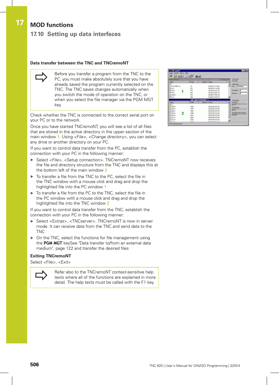 Mod functions 17.10 setting up data interfaces | HEIDENHAIN TNC 620 (81760x-01) ISO programming User Manual | Page 506 / 584