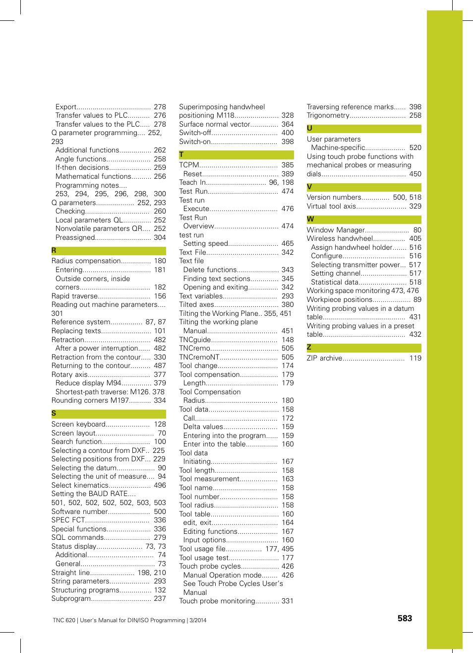 HEIDENHAIN TNC 620 (81760x-01) ISO programming User Manual | Page 583 / 584