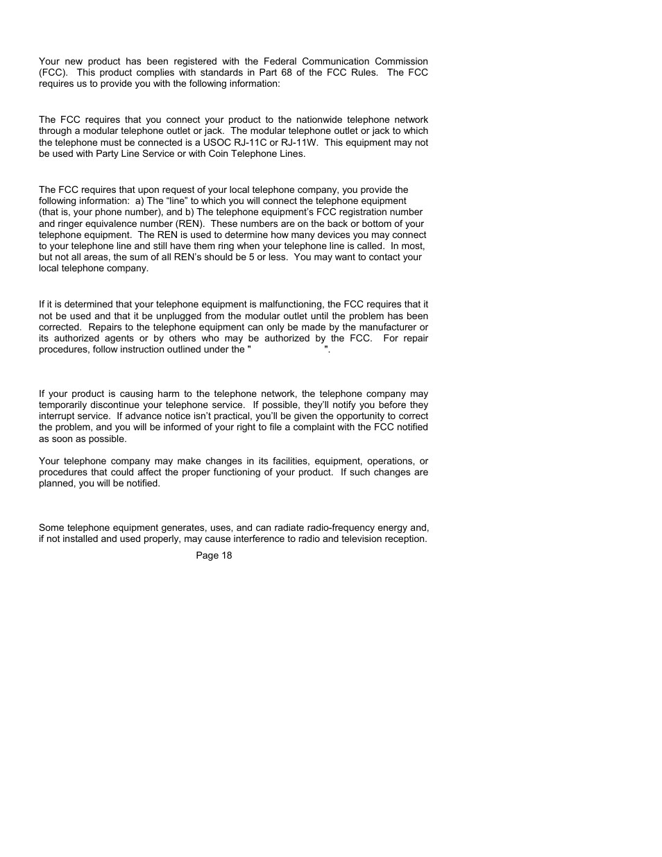 Fcc registration and repair information | ClearSounds CST25 User Manual | Page 21 / 70