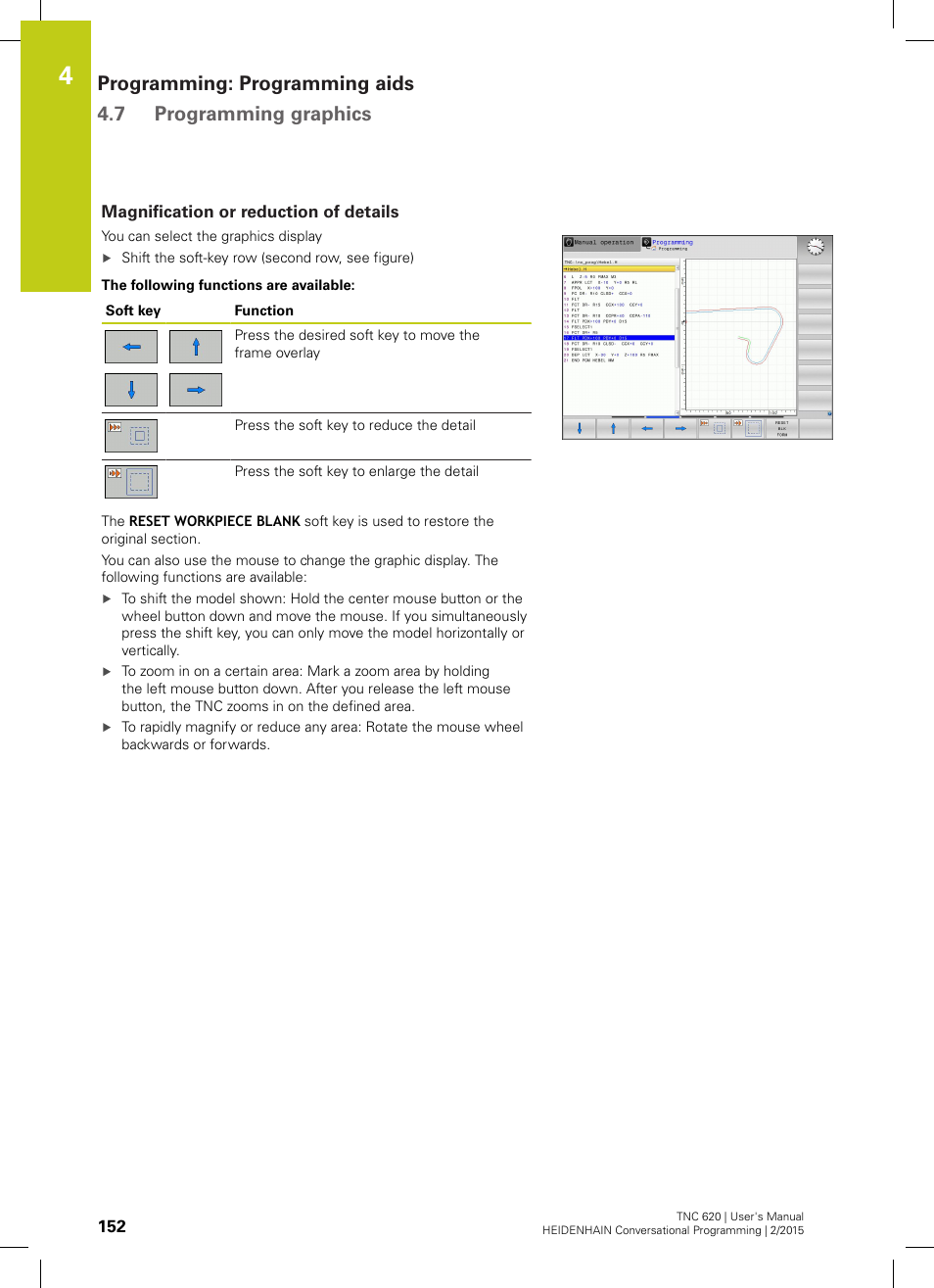 Magnification or reduction of details | HEIDENHAIN TNC 620 (81760x-02) User Manual | Page 152 / 656