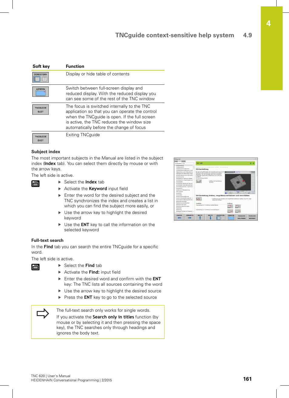 Tncguide context-sensitive help system 4.9 | HEIDENHAIN TNC 620 (81760x-02) User Manual | Page 161 / 656