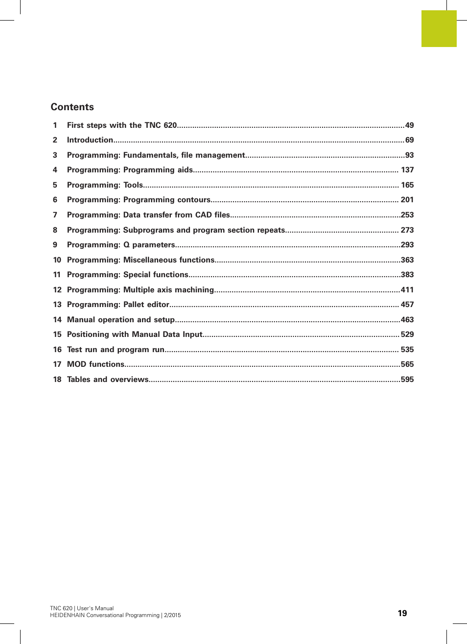 HEIDENHAIN TNC 620 (81760x-02) User Manual | Page 19 / 656