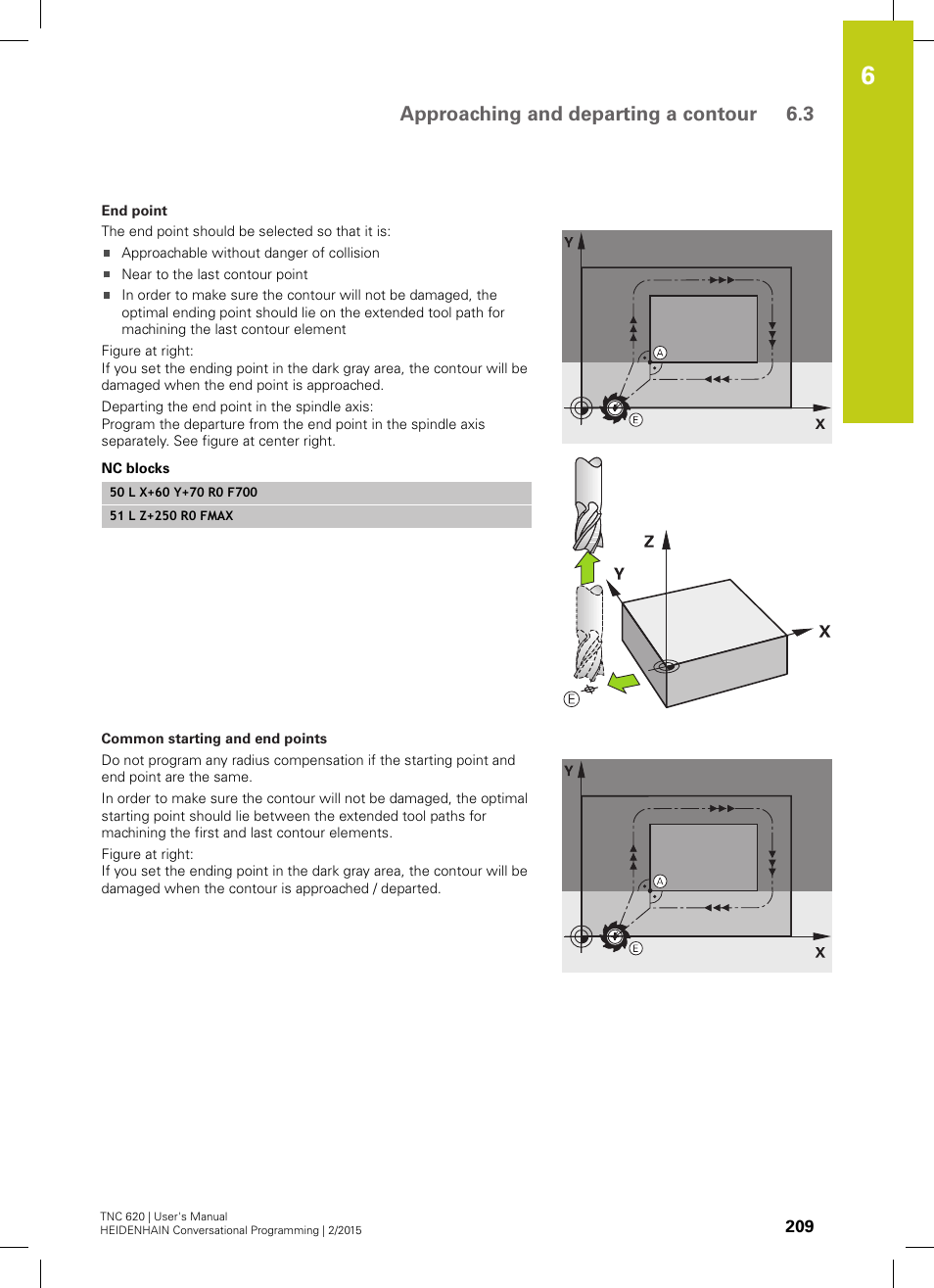 Approaching and departing a contour 6.3 | HEIDENHAIN TNC 620 (81760x-02) User Manual | Page 209 / 656