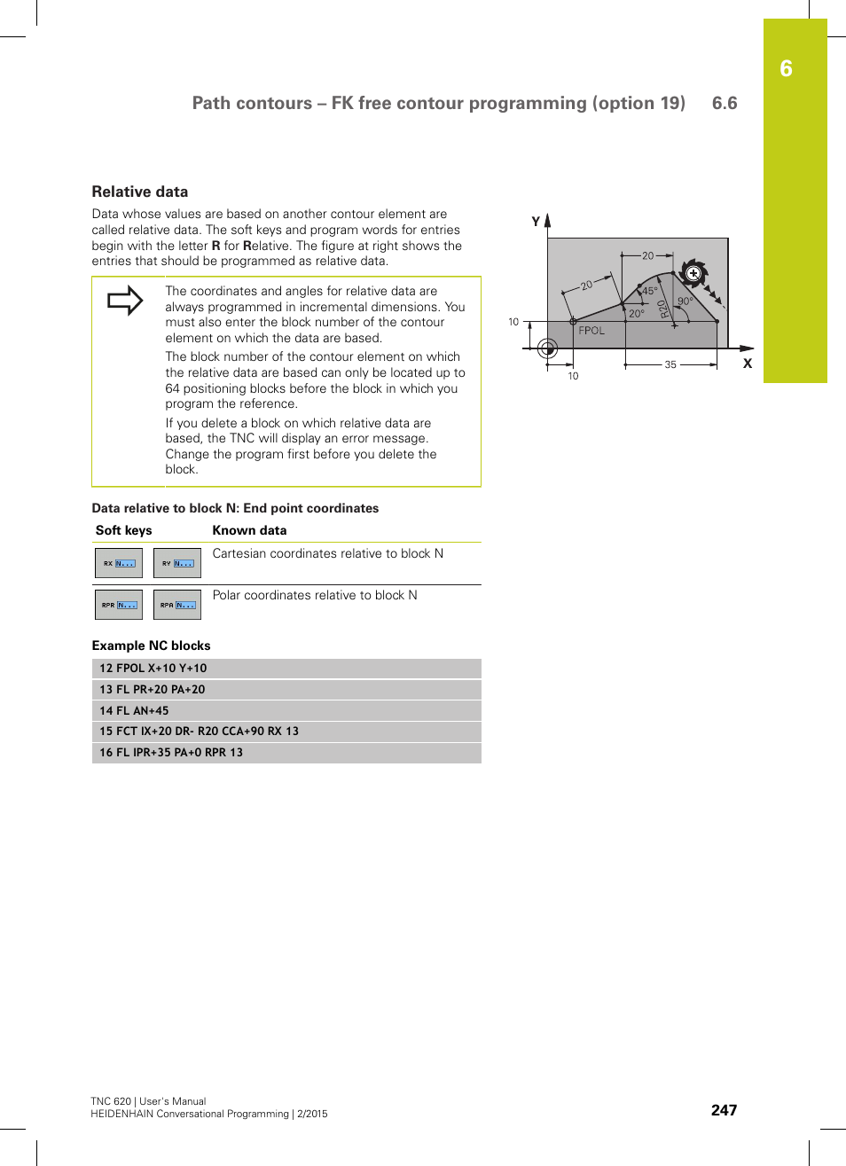 Relative data | HEIDENHAIN TNC 620 (81760x-02) User Manual | Page 247 / 656