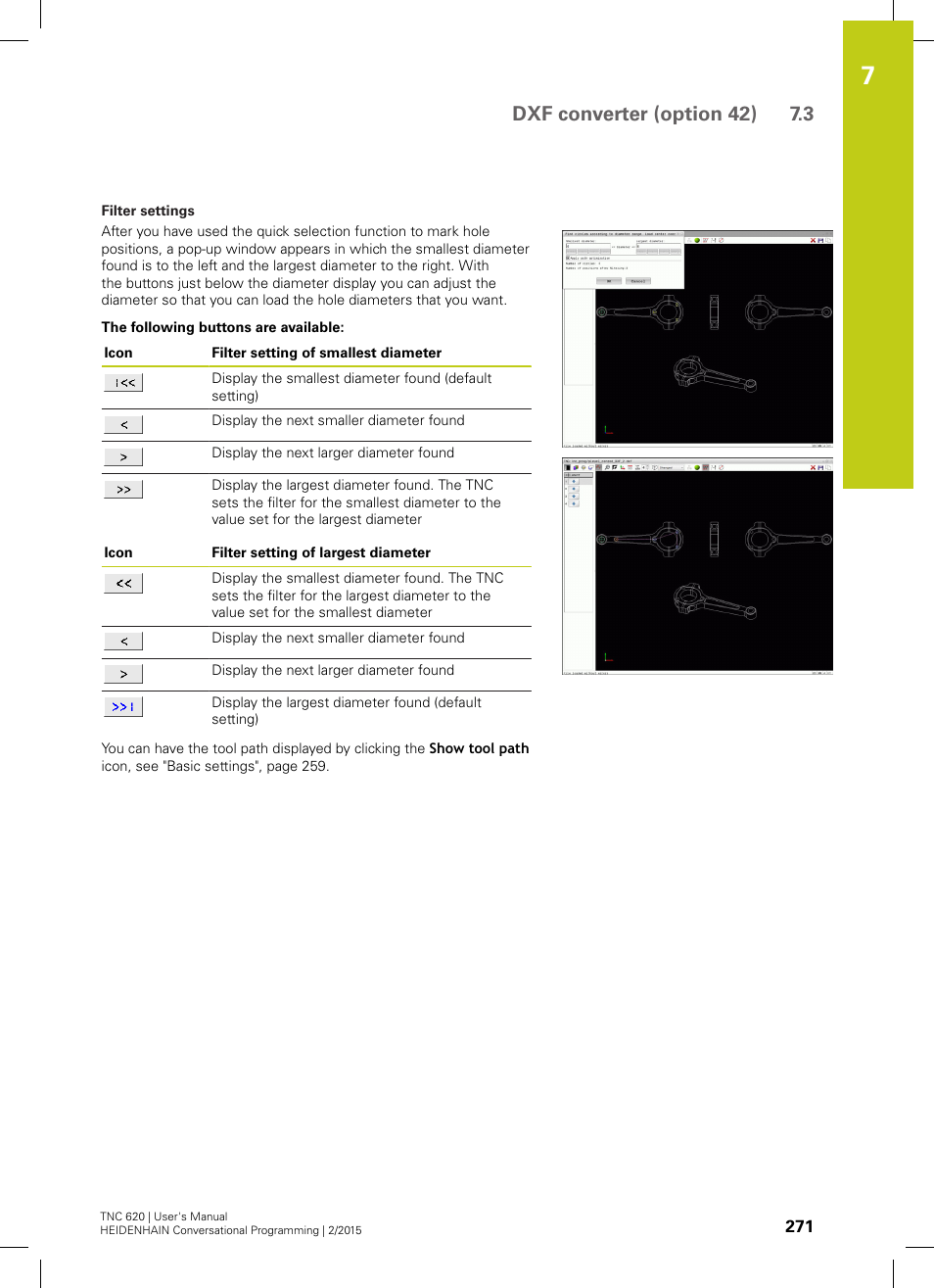 Dxf converter (option 42) 7.3 | HEIDENHAIN TNC 620 (81760x-02) User Manual | Page 271 / 656