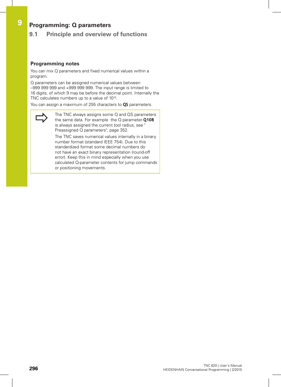 Programming notes | HEIDENHAIN TNC 620 (81760x-02) User Manual | Page 296 / 656