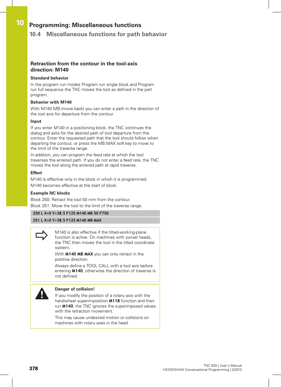 HEIDENHAIN TNC 620 (81760x-02) User Manual | Page 378 / 656