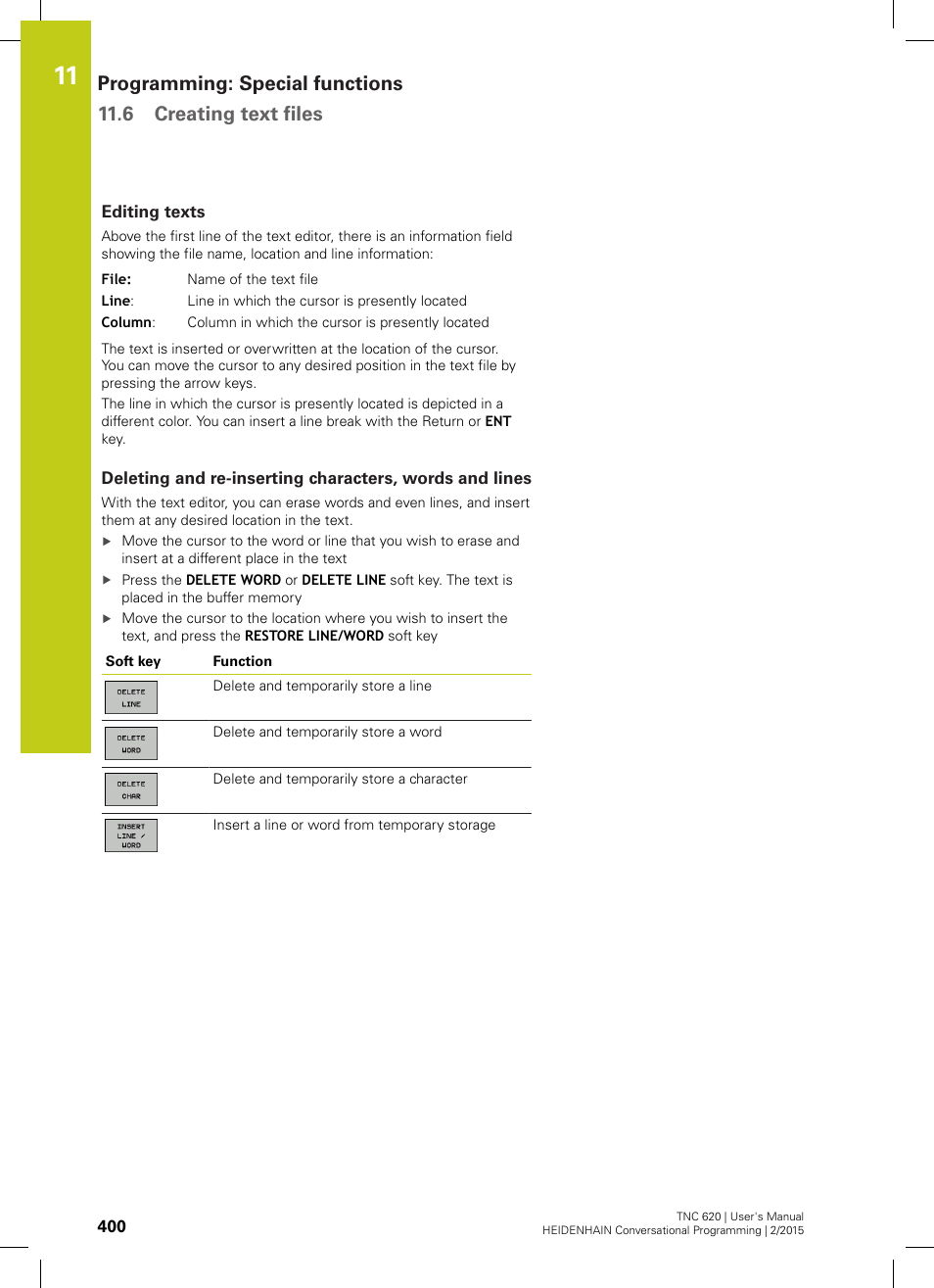 Editing texts | HEIDENHAIN TNC 620 (81760x-02) User Manual | Page 400 / 656