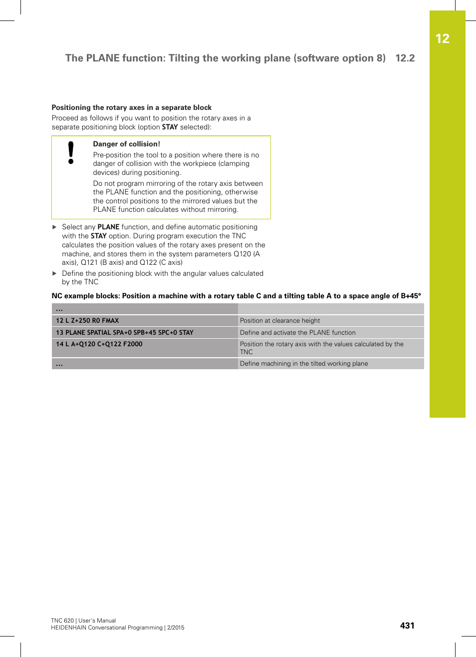 HEIDENHAIN TNC 620 (81760x-02) User Manual | Page 431 / 656