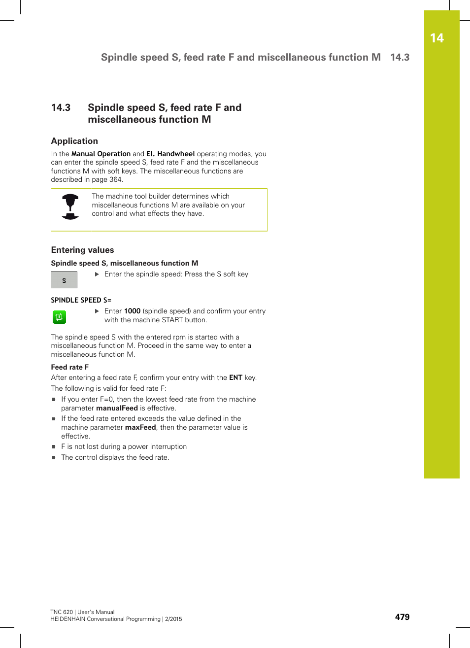 Application, Entering values | HEIDENHAIN TNC 620 (81760x-02) User Manual | Page 479 / 656