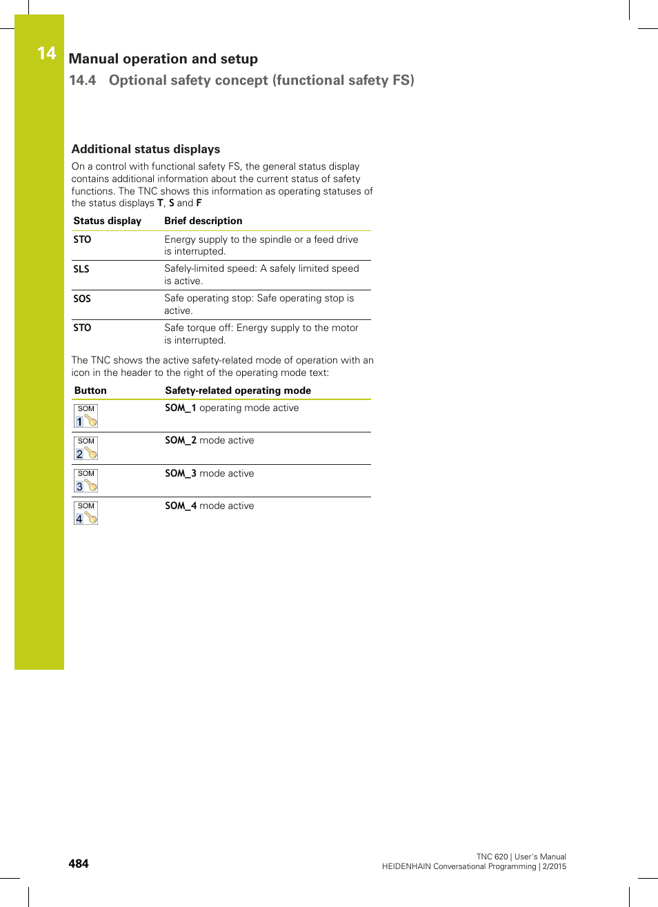 Additional status displays | HEIDENHAIN TNC 620 (81760x-02) User Manual | Page 484 / 656