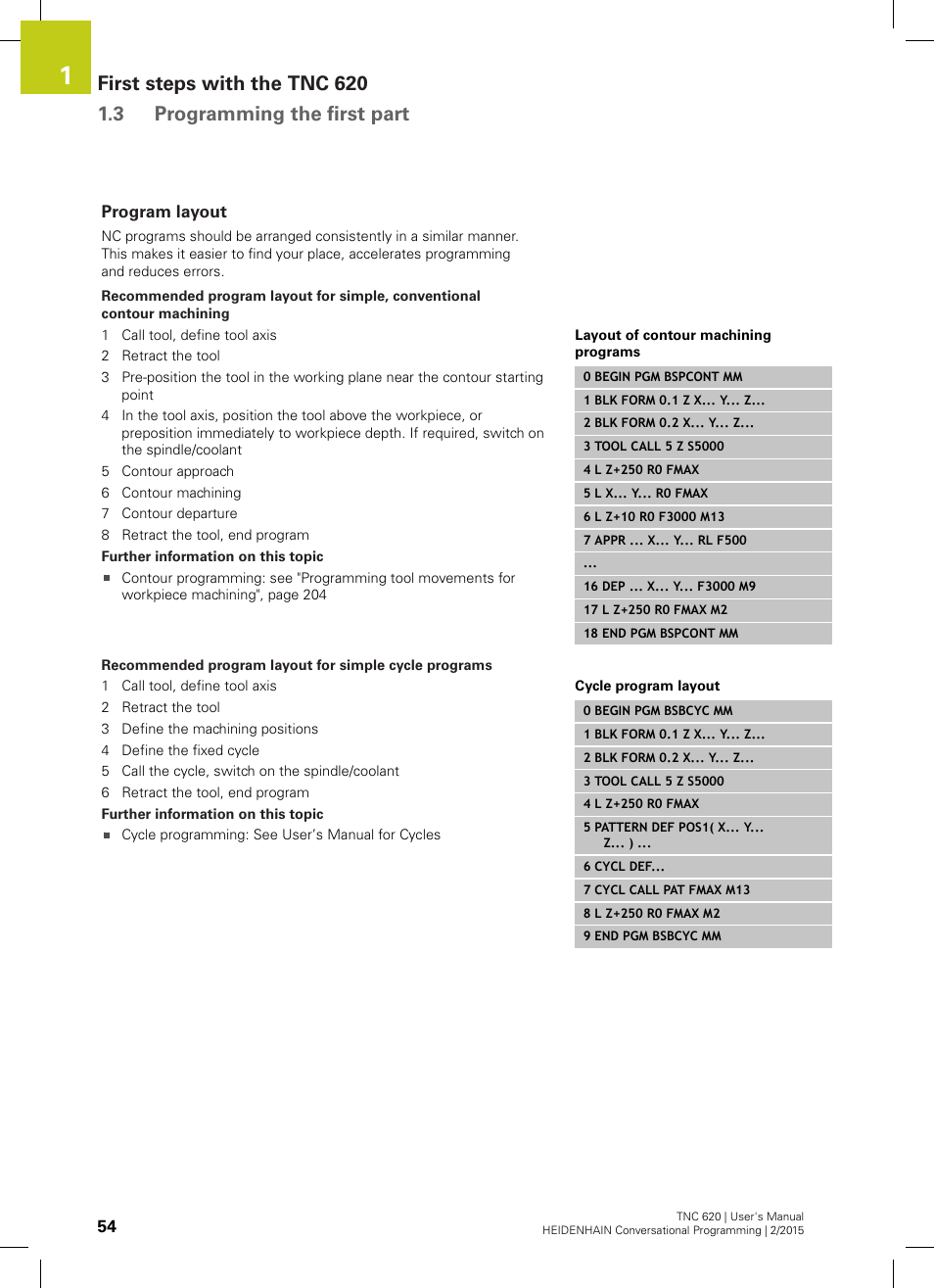 Program layout | HEIDENHAIN TNC 620 (81760x-02) User Manual | Page 54 / 656