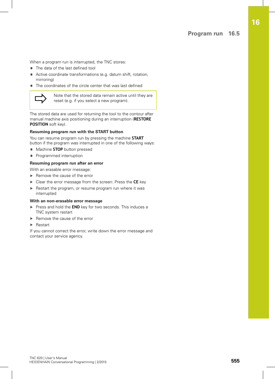 Program run 16.5 | HEIDENHAIN TNC 620 (81760x-02) User Manual | Page 555 / 656