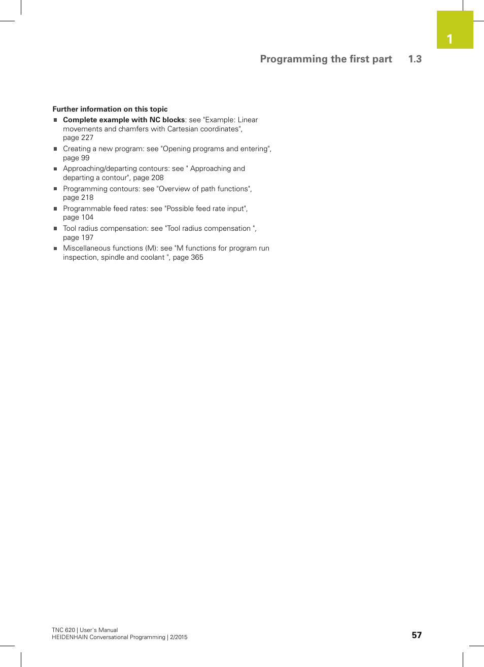 Programming the first part 1.3 | HEIDENHAIN TNC 620 (81760x-02) User Manual | Page 57 / 656