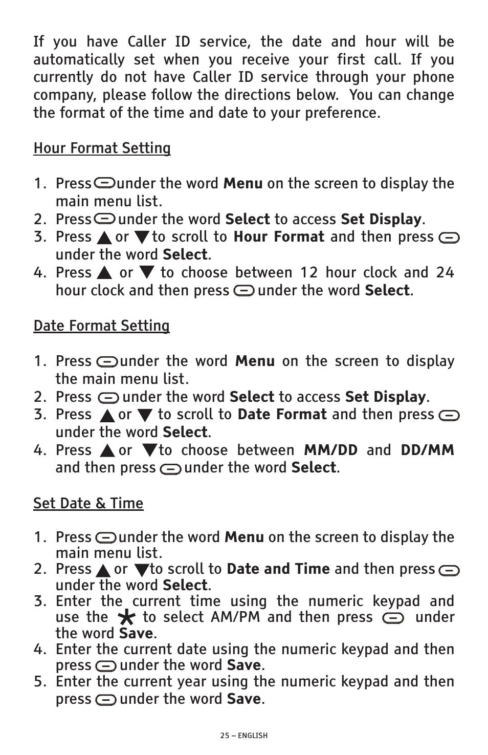 ClearSounds PHONE A1600 User Manual | Page 25 / 96