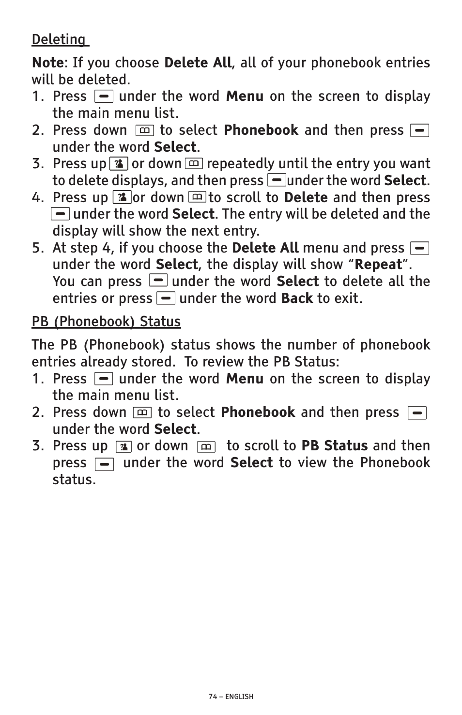 ClearSounds PHONE A1600 User Manual | Page 74 / 96