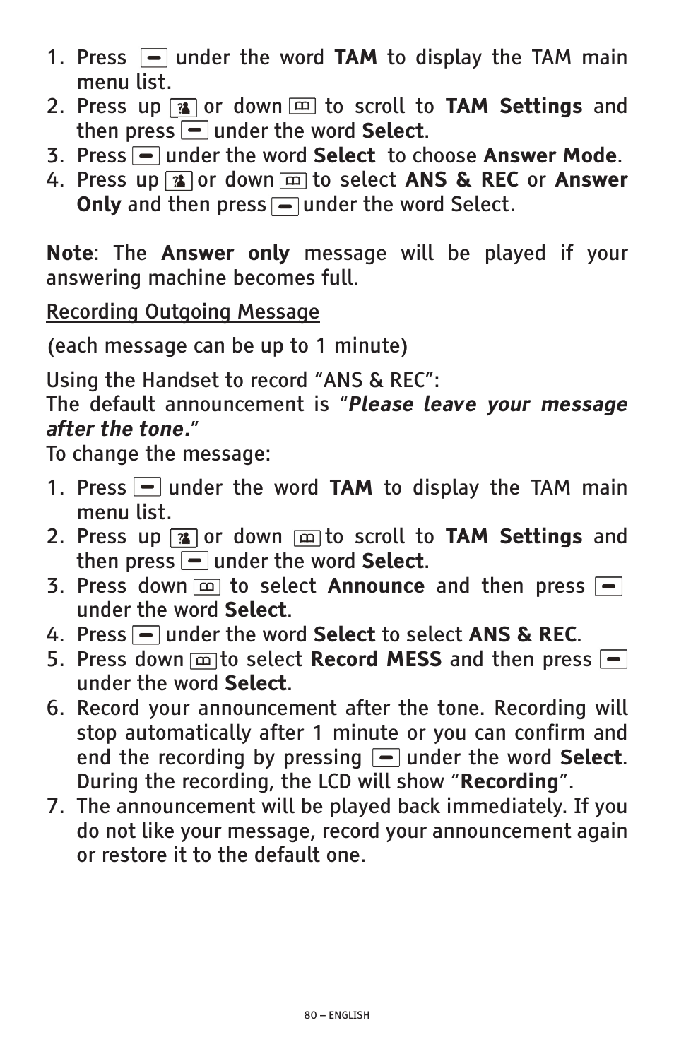 ClearSounds PHONE A1600 User Manual | Page 80 / 96