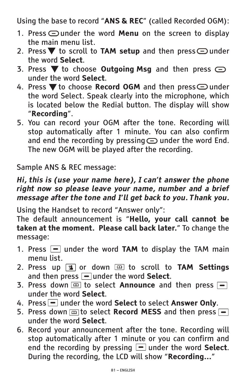 ClearSounds PHONE A1600 User Manual | Page 81 / 96