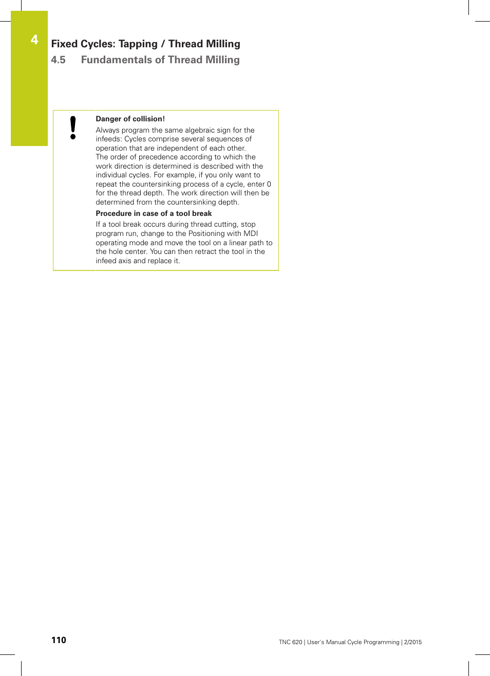 HEIDENHAIN TNC 620 (81760x-02) Cycle programming User Manual | Page 110 / 490