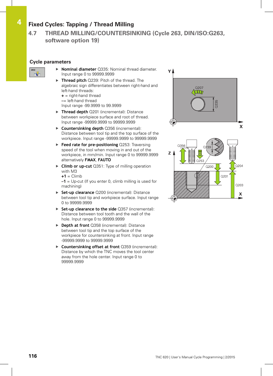 Cycle parameters | HEIDENHAIN TNC 620 (81760x-02) Cycle programming User Manual | Page 116 / 490