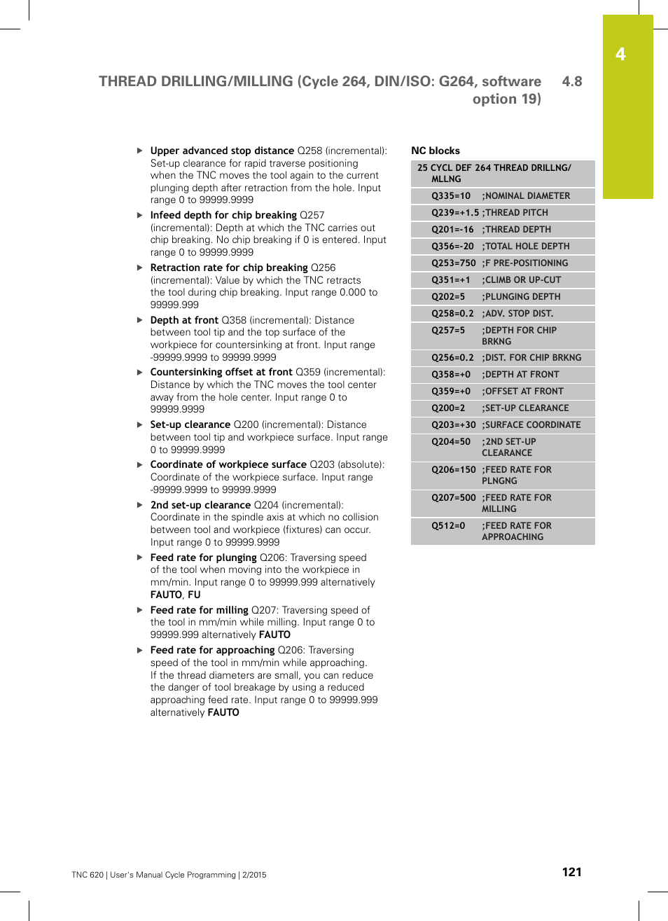 HEIDENHAIN TNC 620 (81760x-02) Cycle programming User Manual | Page 121 / 490