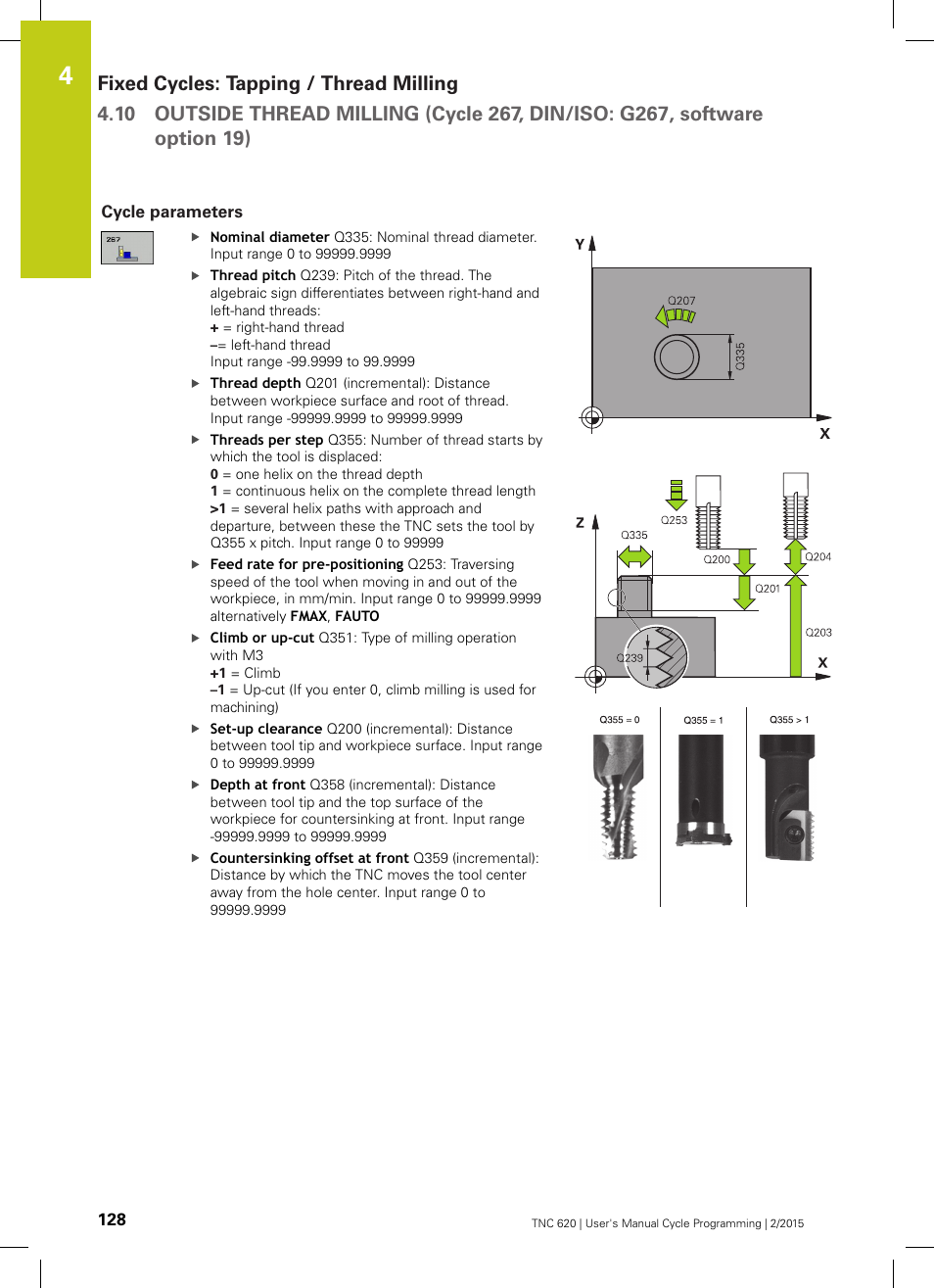 Cycle parameters | HEIDENHAIN TNC 620 (81760x-02) Cycle programming User Manual | Page 128 / 490