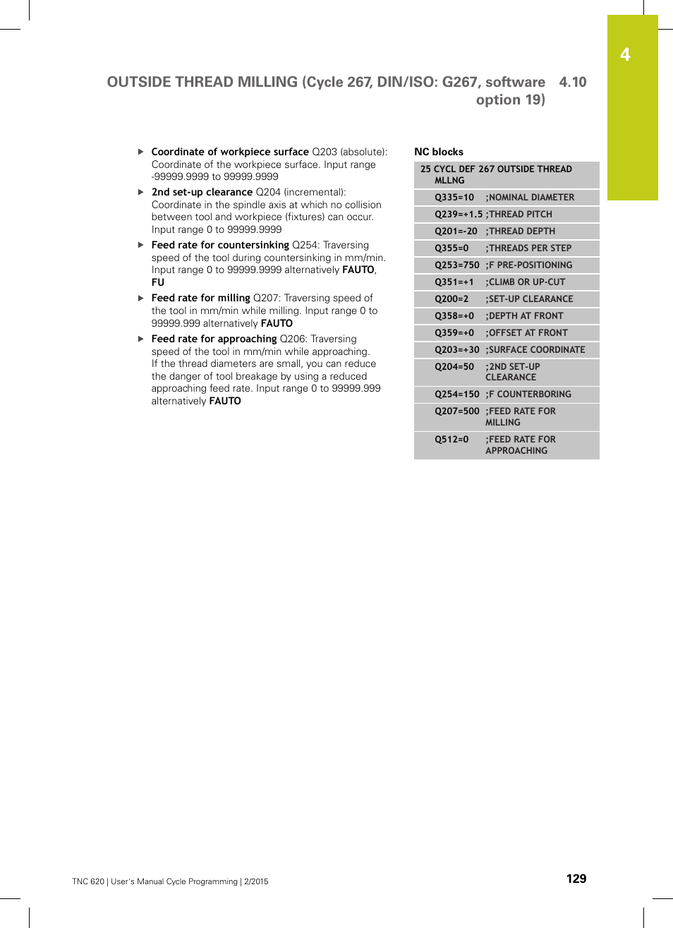 HEIDENHAIN TNC 620 (81760x-02) Cycle programming User Manual | Page 129 / 490